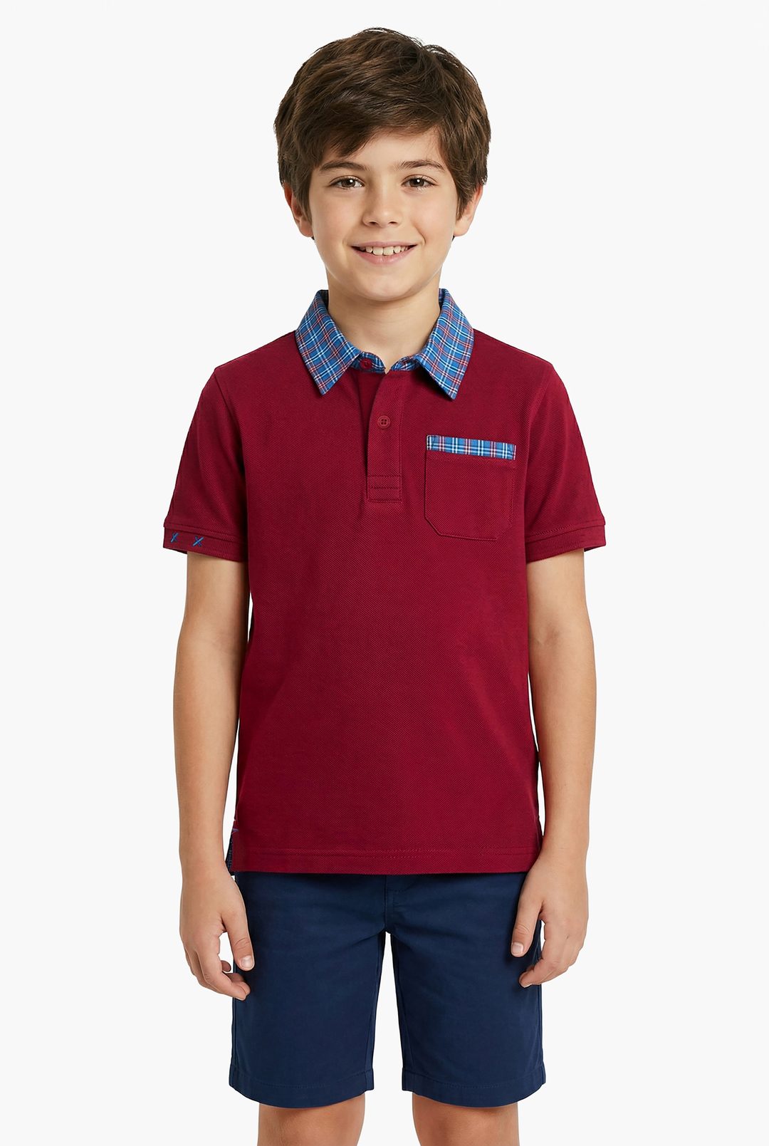 Boy's (Kids) Polo Collar Half Sleeves T-Shirt, Pack of 2