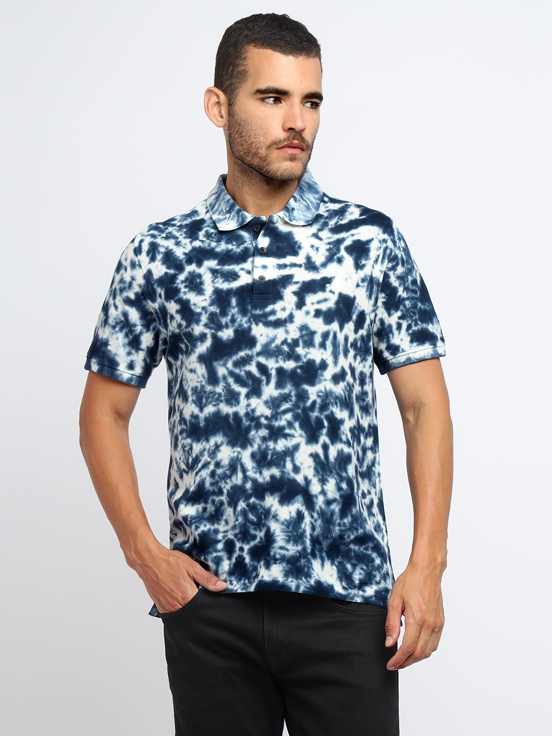 Men’s 100% Cotton Pique Tie & Dye Polo T-Shirt