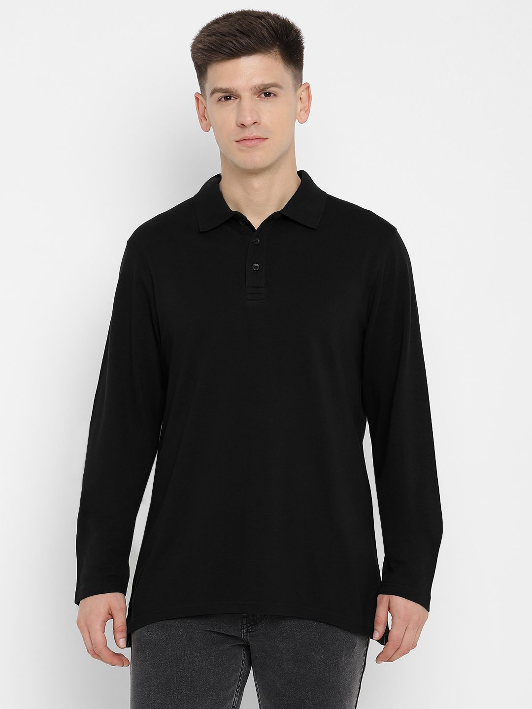 Men's Pima Cotton Jersey Polo Collar Full Sleeves T-Shirt