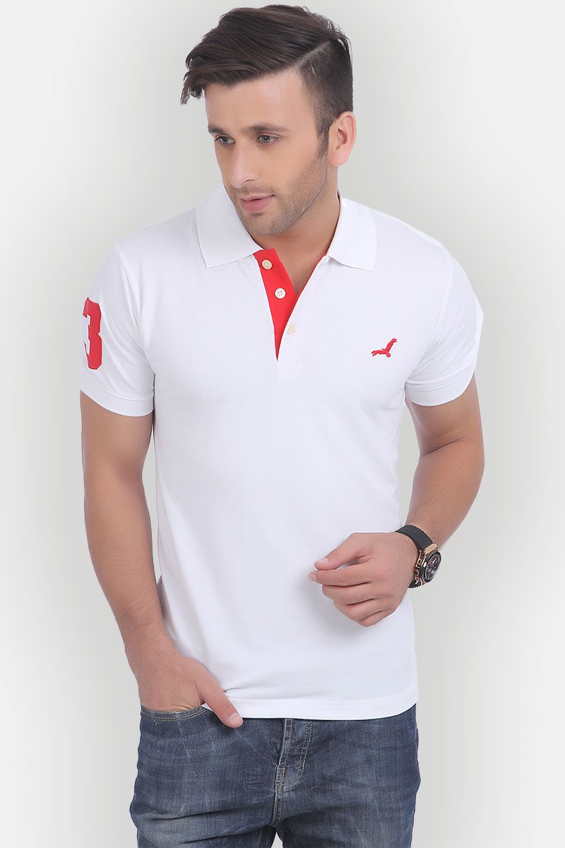 Men's Polo Collar T-Shirt With Applique + Logo