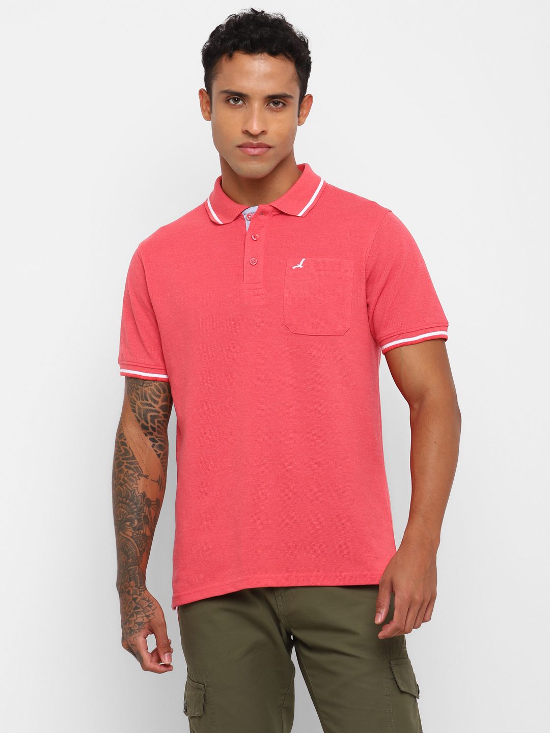 Men's Polo Collar T-Shirt With Pocket + Logo