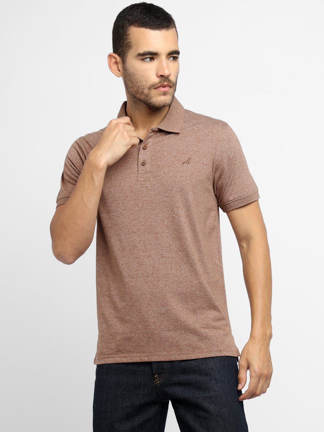 Men's Two Tone Grindle Pique Polo Collar T-Shirt