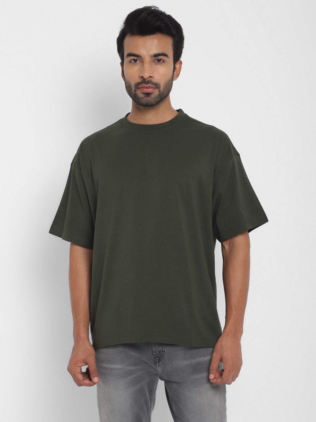 Unisex Oversize Boxy Fit 100% Cotton Round Neck T-Shirt