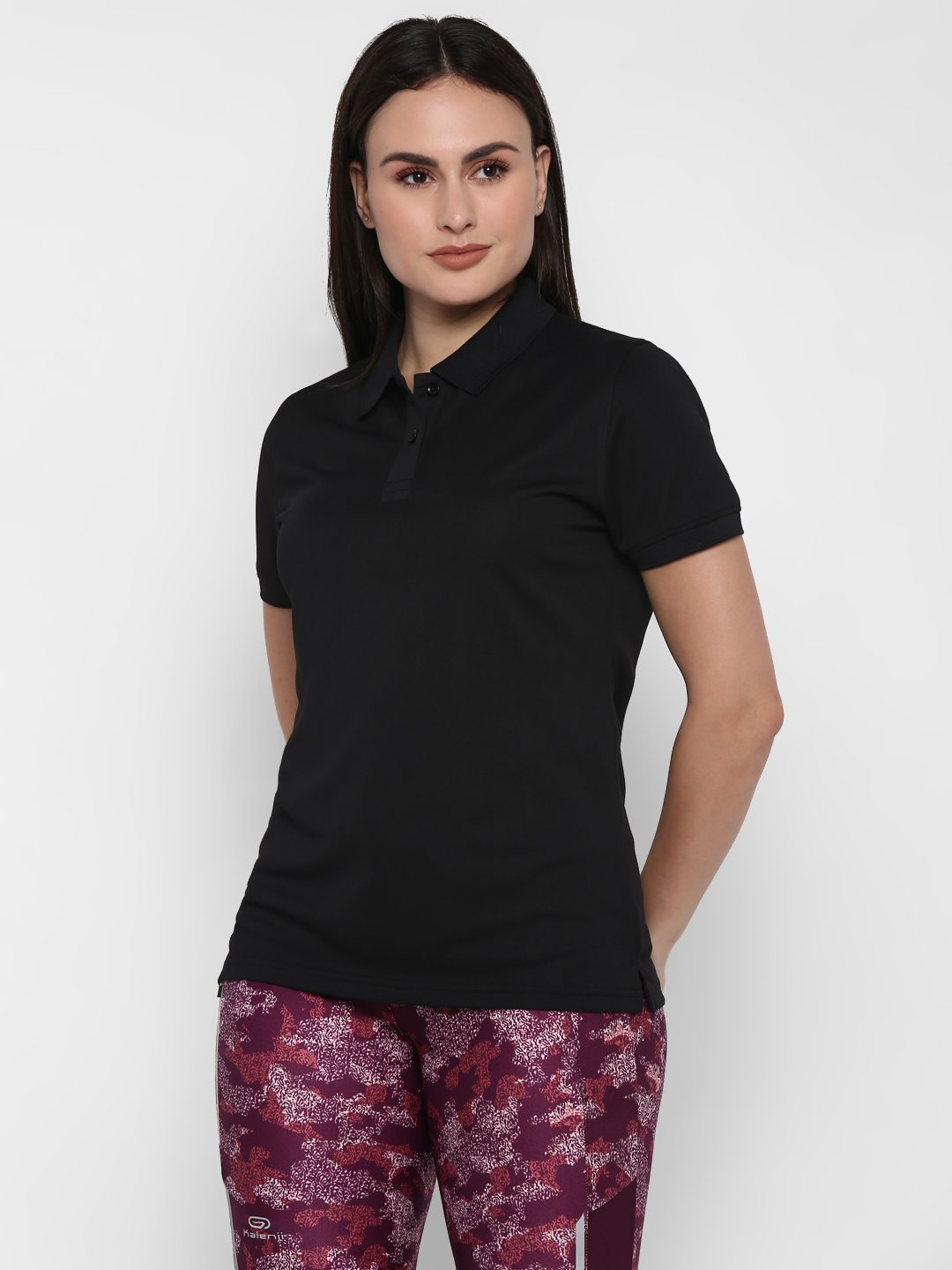 Women's Activewear Half Sleeves Polo Collar T-Shirt
